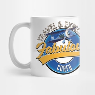 travel explore fabulous Corfu logo Mug